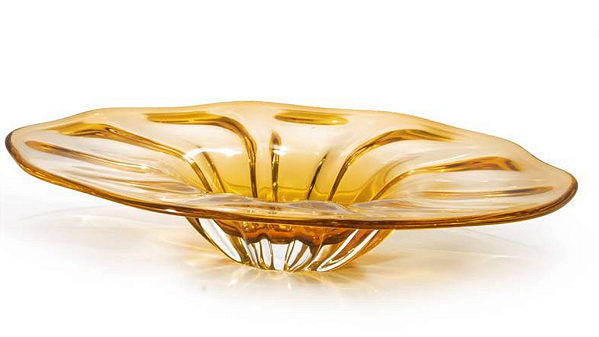 Centro de Mesa Sinuoso em Cristal Murano - São Marcos