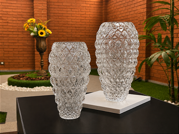 Vaso Palazzo Médio em Cristal Murano - São Marcos