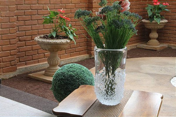Vaso Granulato em Cristal Murano - São Marcos