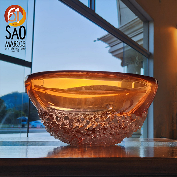 Cachepô Granulato em Cristal Murano - São Marcos