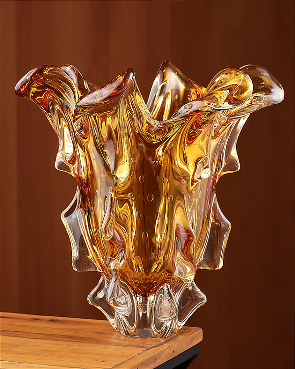 Vaso Scales em Cristal Murano - São Marcos