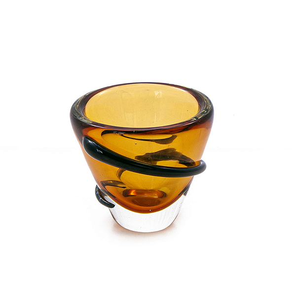 Cachepô Spira Médio em Cristal Murano - São Marcos