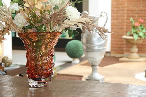 Vaso Traccia em Cristal Murano - São Marcos
