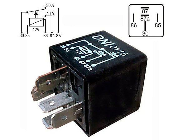 Relé Auxiliar Duplo 12v 40/30a 5t Fiat Ford Gm Vw Dni0115