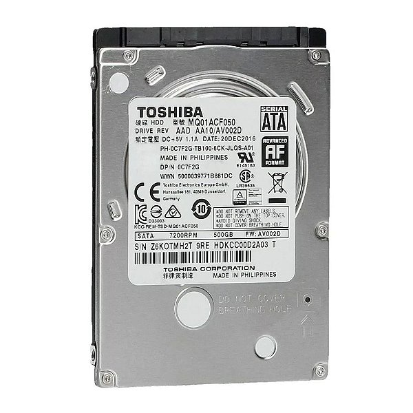 Disco rígido interno Toshiba MQ01ACF Series MQ01ACF050 500GB