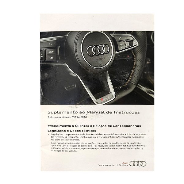 Manual de instruções suplementar Audi