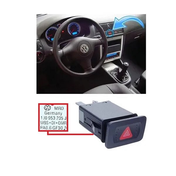 Interruptor Botão Do Pisca Alerta Vw Golf Bora 1J0953235J