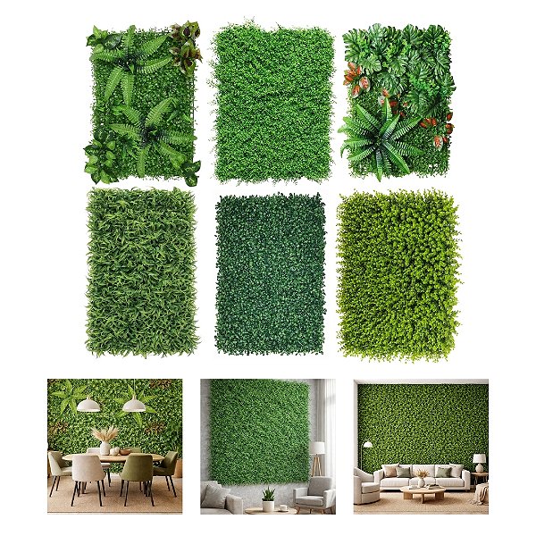 Placa Jardim Vertical Buchinho - Samambaia - Muro Inglês - Folhagem 40cm x 60cm