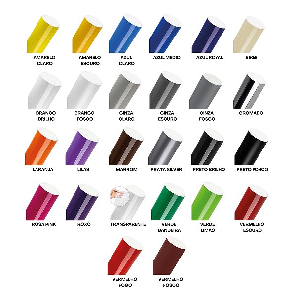 Vinil Adesivo Envelopamento Color 1,00 Largura DCPRINT - Metro Linear
