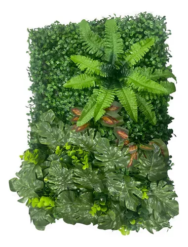 Placa Jardim Vertical Buxinho Com Flor 01 40 x 60cm