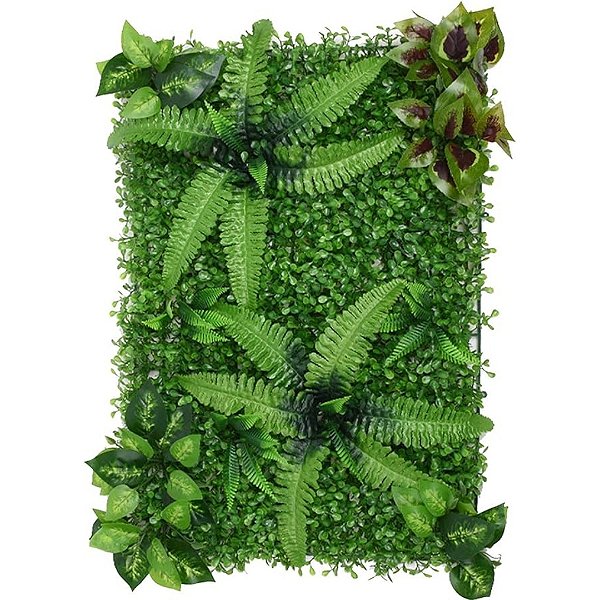 Placa Jardim Vertical Buxinho Com Flor 02 40x60cm