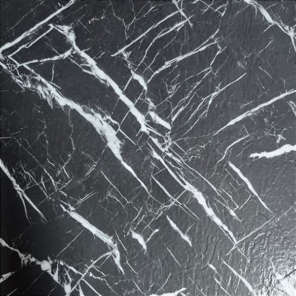 Piso Vinilico Autocolante 45.7cm X 45.7cm Mármore Preto