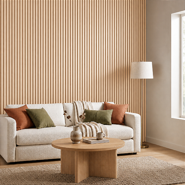 Painel Ripado Interno Madeira Carvalho WPC de 290cm x 16cm (0,464M²)