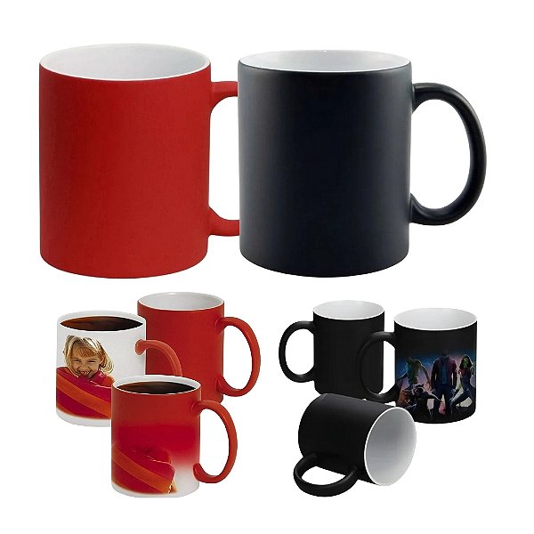 Caneca Mágica Semi Brilho Porcelana Para Sublimação Caixa 12 ou 36 Unidades