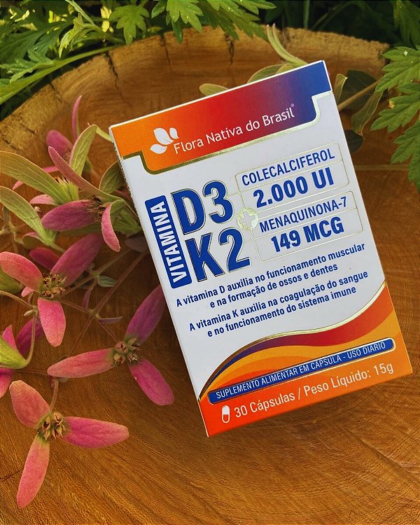 Vitamina D3 2000 UI com K2 149 MCG 30 cápsulas