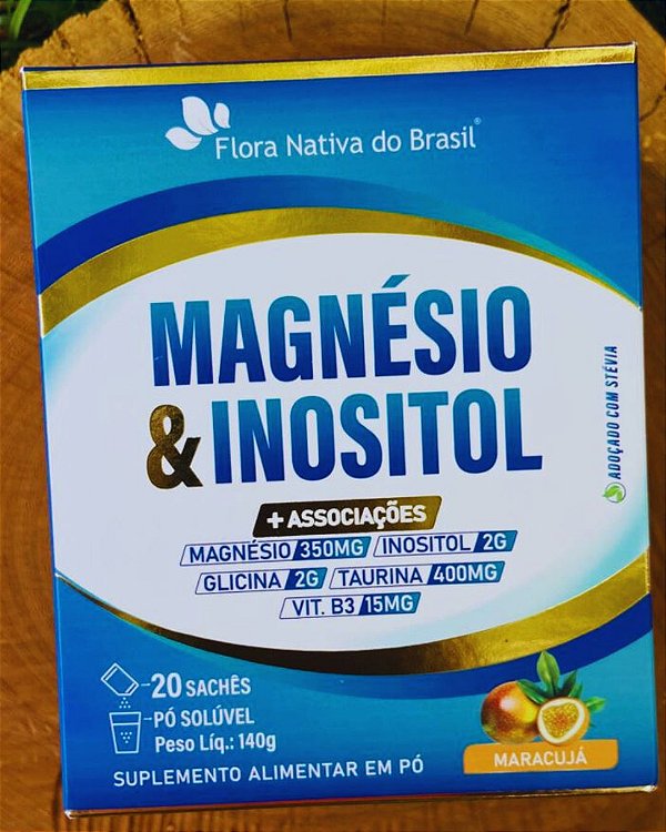 Magnésio & Inositol em Pó com Glicina e Taurina 20 Sachês | Flora Nativa do Brasil