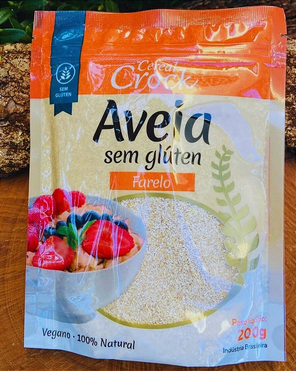 Farelo de Aveia Sem Glúten 200g Cereal Crock | Vegano e Fonte de Fibras