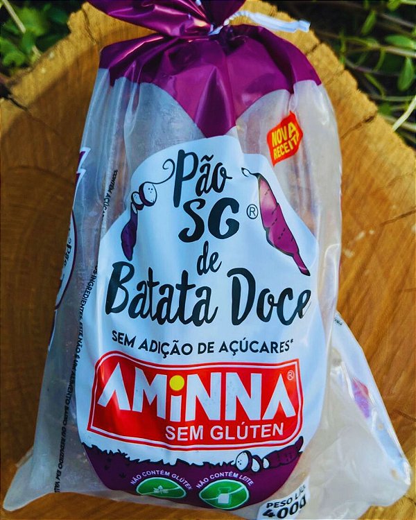 Pão Sem Glúten e Sem Lactose Aminna de Batata Doce 400g – Macio, Digestão Leve