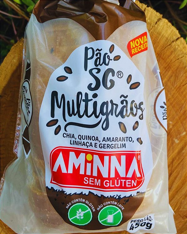 Pão Sem Glúten Multigrãos Aminna 450g | Macio, Digestão Leve e Rico em Grãos Naturais