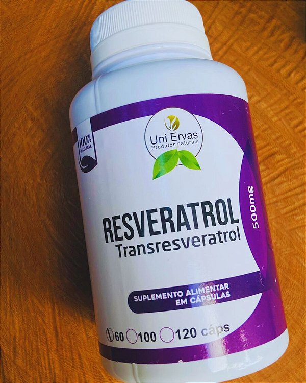Resveratrol Transresveratrol 500mg Uni Ervas 60 Cápsulas | Suplemento Alimentar Natural