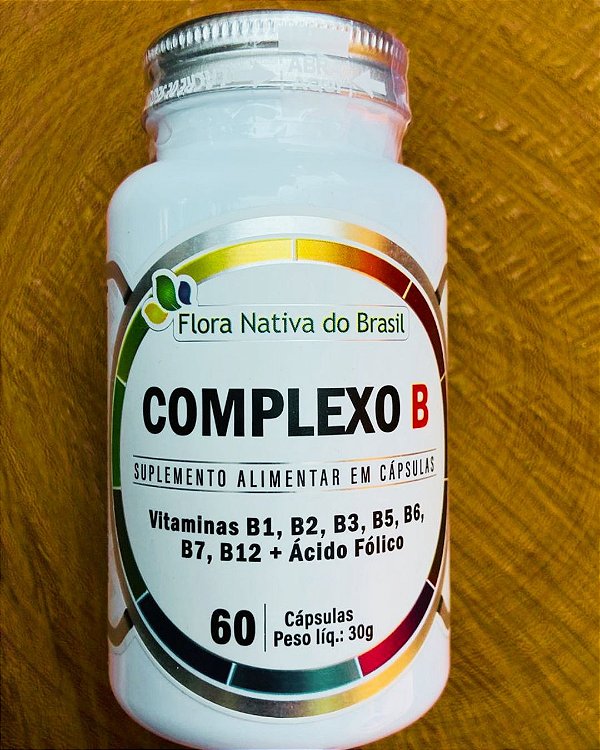 Complexo B 60 Cápsulas Flora Nativa | Vitaminas B1 B2 B3 B5 B6 B7 B12 + Ácido Fólico