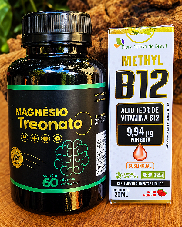 Kit Memória e Concentração com Magnésio Treonato + Vitamina B12