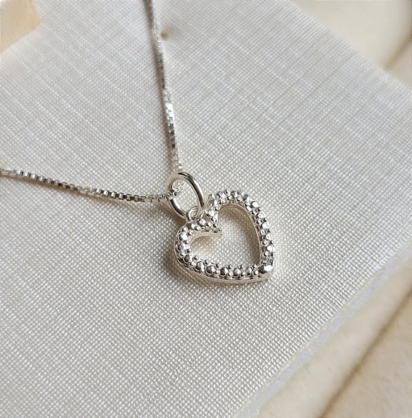 Colar Coração Zircônia - Prata 925