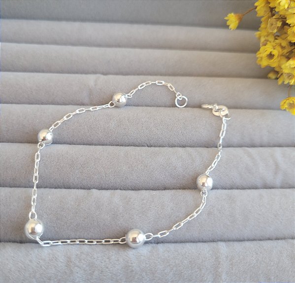 Pulseira bolas 5 mm - Prata 925