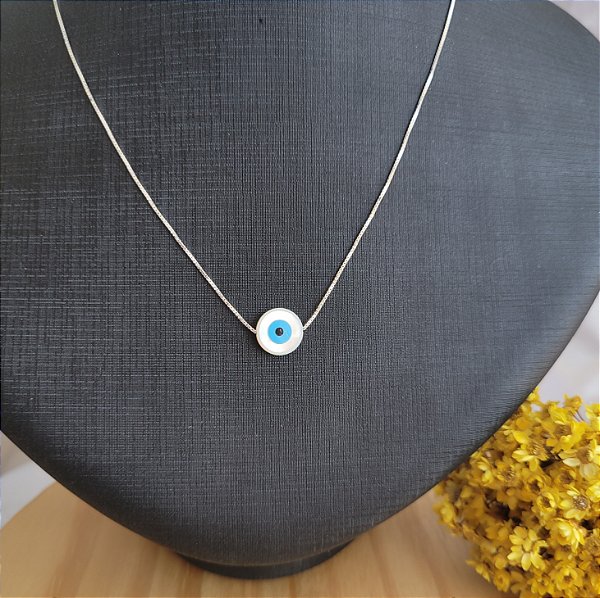 Colar Olho Grego Madre Pérola - Prata 925