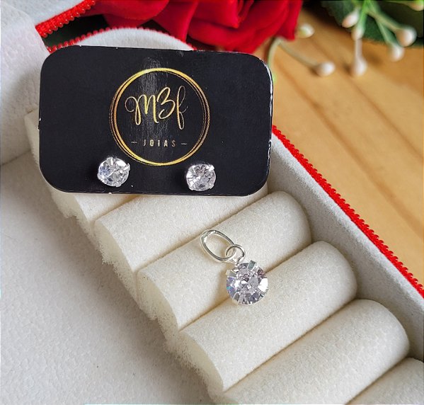 Conjunto Ponto de Luz Garra- Prata 925