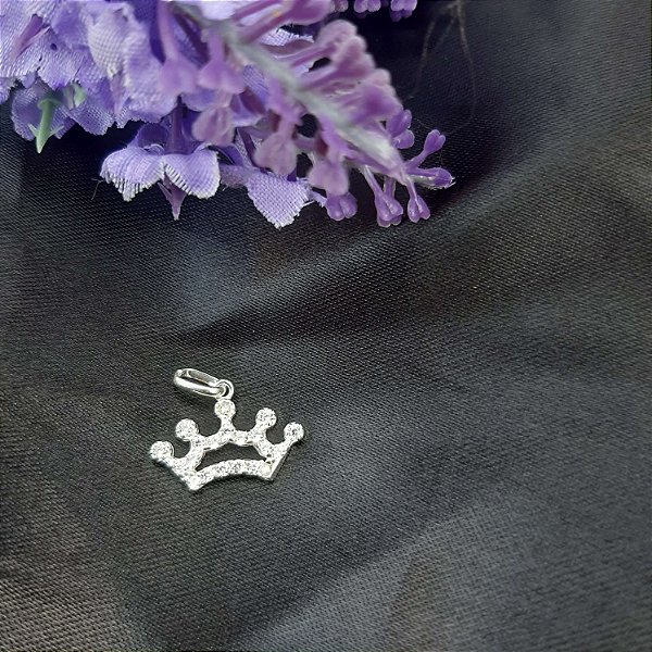 Pingente Coroa Zirconia - Prata 925