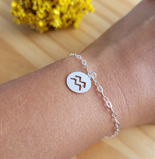 Pulseira Signo Aquario - Prata 925