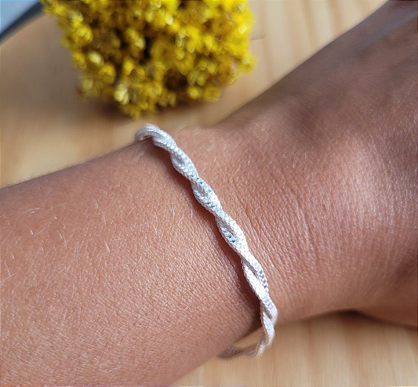 Pulseira 2 Tranças - Prata 925