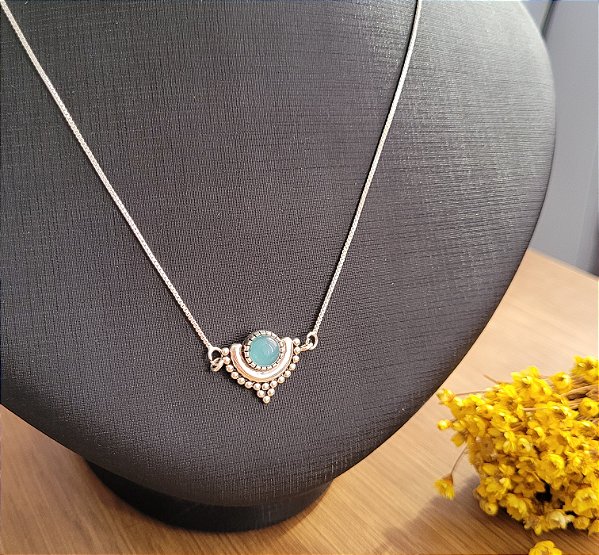 Gargantilha Boho Verde - Prata 925