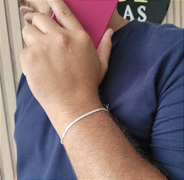 Pulseira Veneziana V22 2 Fios - Prata 925