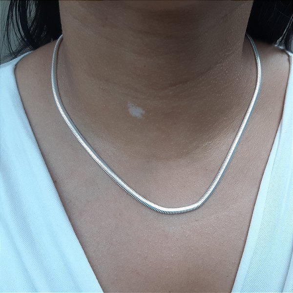 Gargantilha Lacraia  F330 - Prata 925