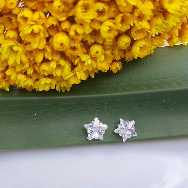 Brinco Zirc. Estrela 8 mm - Prata 925