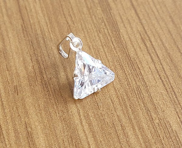 Ping. Zirc. Triangular 8mm - Prata 925