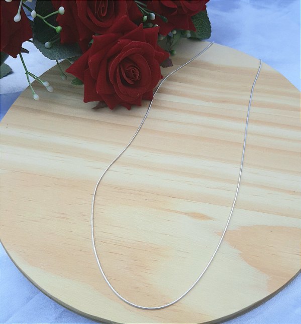 Colar Rabo de Rato redonda 50 cm F020 - Prata 925