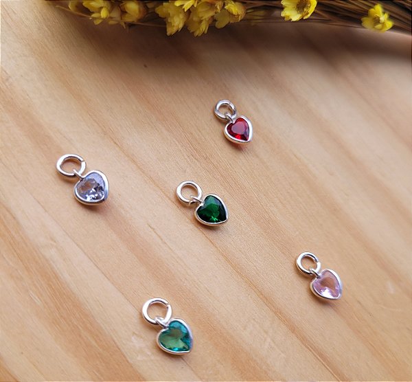 Pingente Coração Zirconia - Prata 925