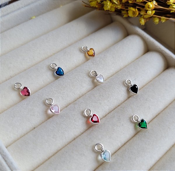 Pingente Coração Zirconia - Prata 925