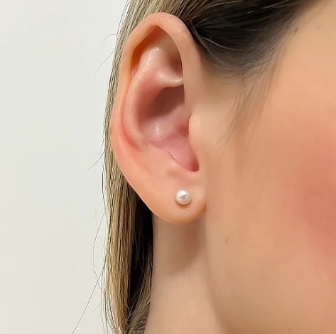 Brinco Pérola 5mm - Prata 925