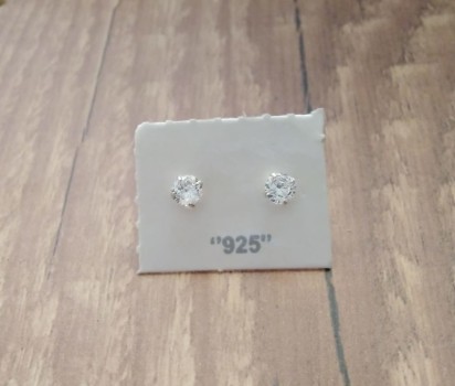 Brinco Zirc. Quadrado 4MM - Prata 925