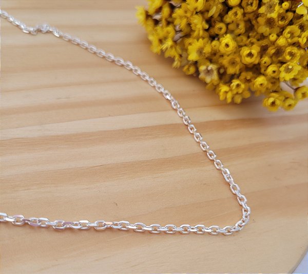 Corrente Masc. Cadeado 60 cm - Prata 925