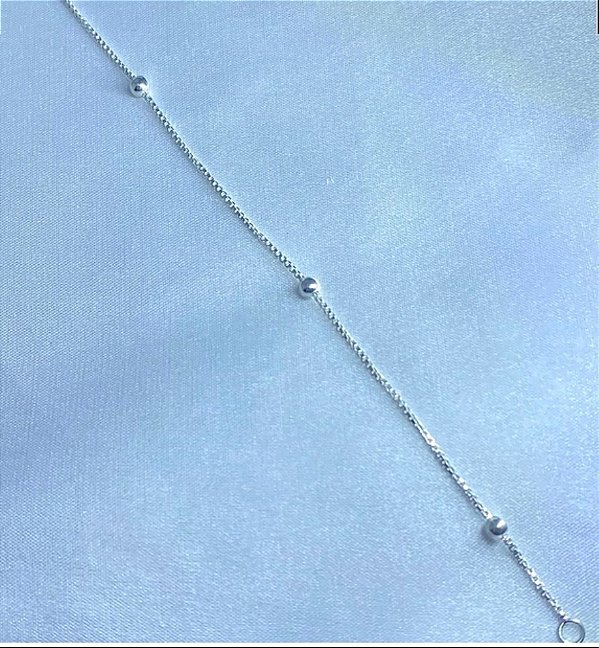 Pulseira Veneziana c/ bolas 3mm - Prata 925