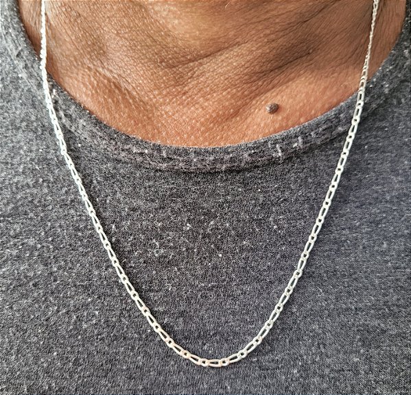 Corrente Masc. Fígaro 2mm- Prata 925