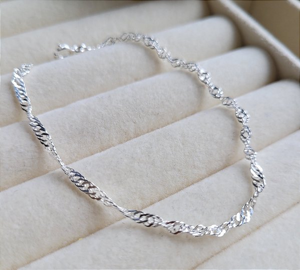 Pulseira Singapura f30 - Prata 925