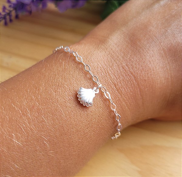 Pulseira Concha única - Prata 925