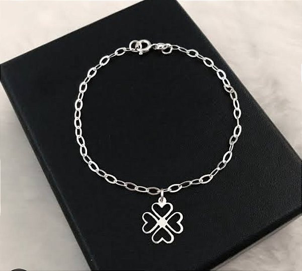 Pulseira Trevo Vazado Médio - Prata 925