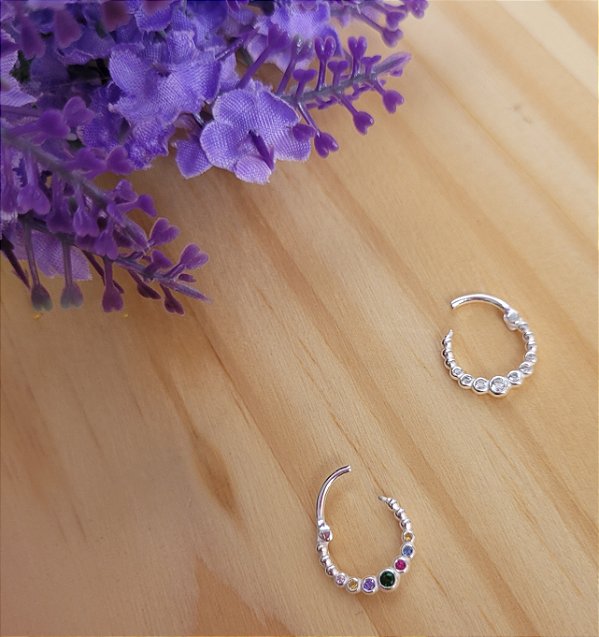Piercing Articulado Zirconia - Prata 925